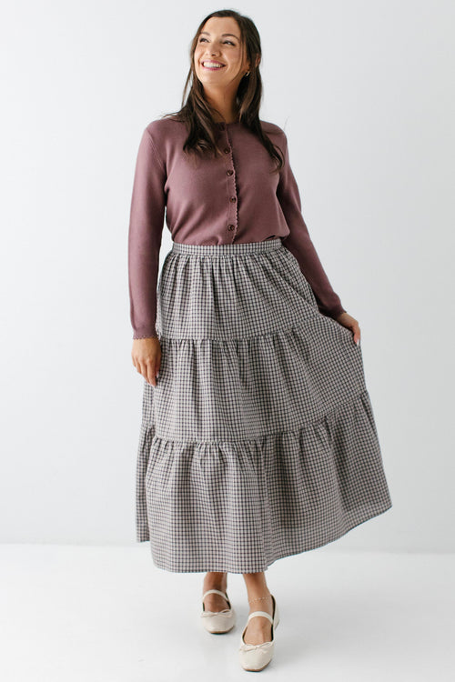 Winslow Tiered Plaid Midi Skirt