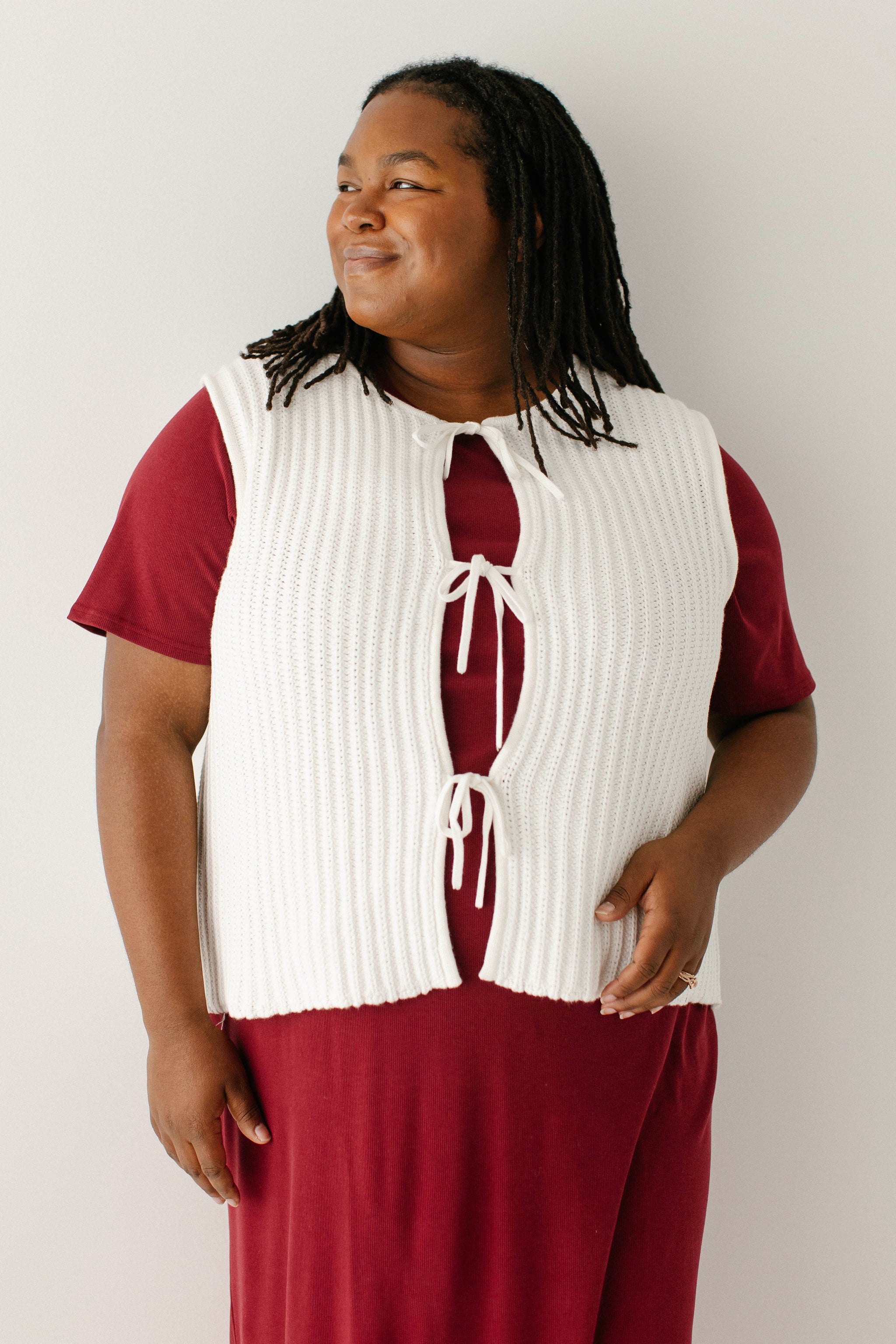 Ingrid Bow Tie Knit Vest – The Main Street Exchange