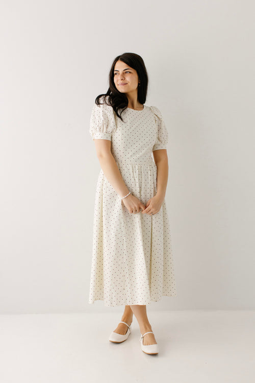 Vienna Polka Dot A-Line Midi Dress