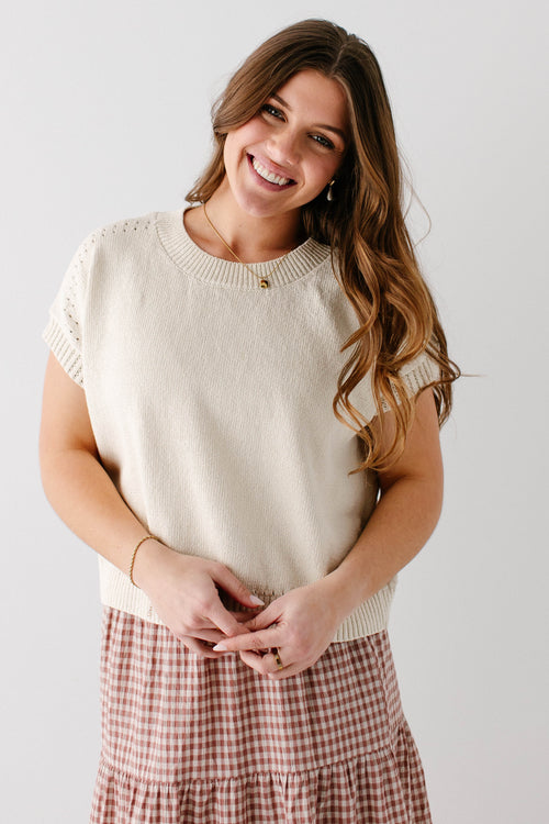 'Darby' Knit Detail Top