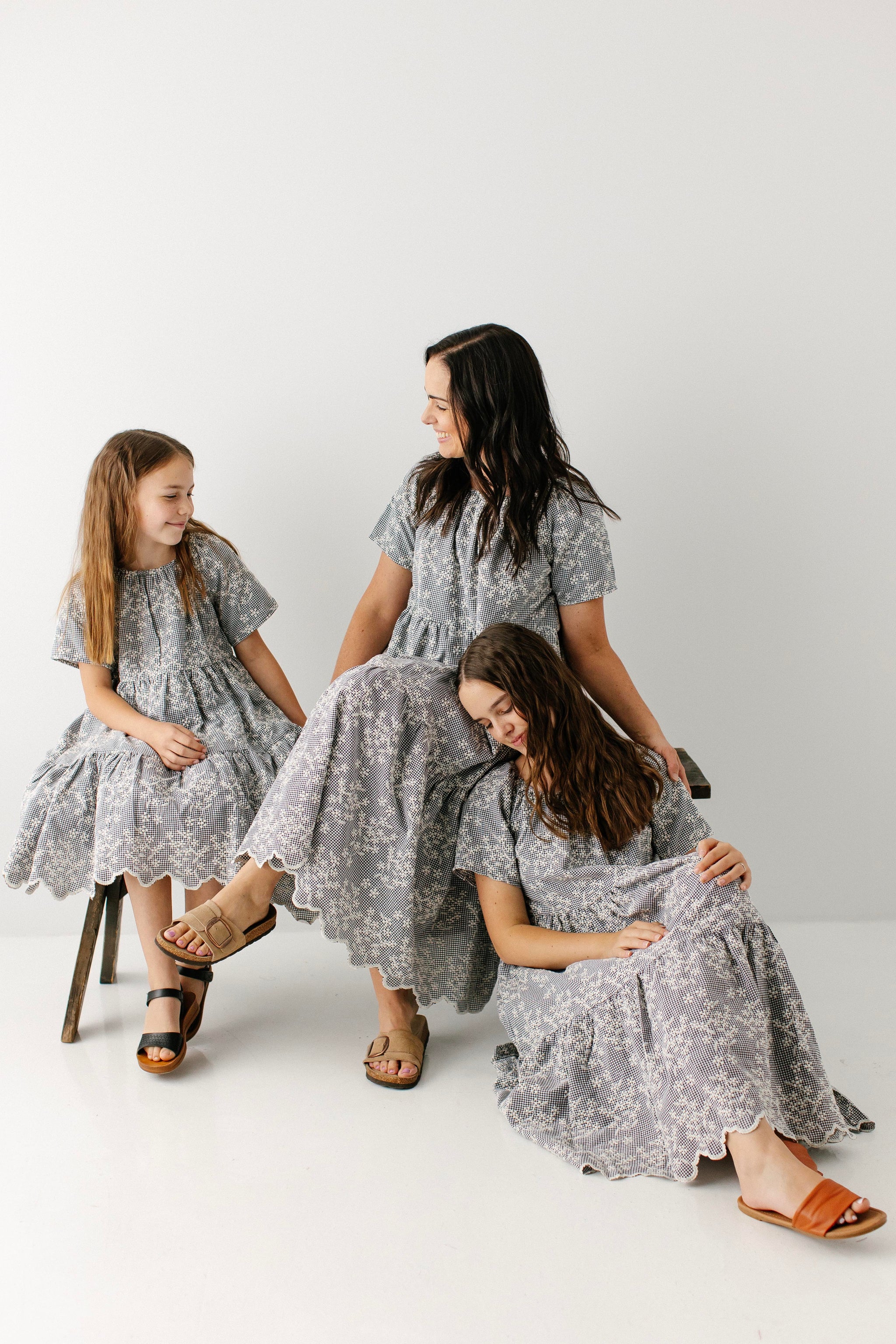 Georgia Embroidered Floral Gingham Midi Dress FINAL SALE – The