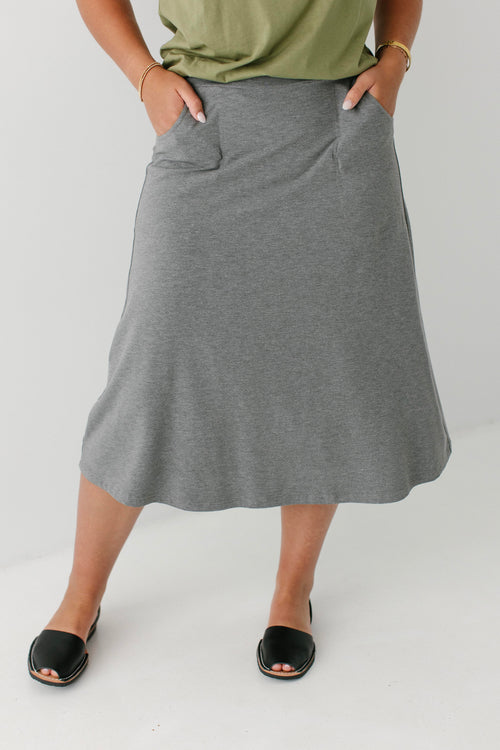 Tori Bamboo Blend A-Line Midi Skirt