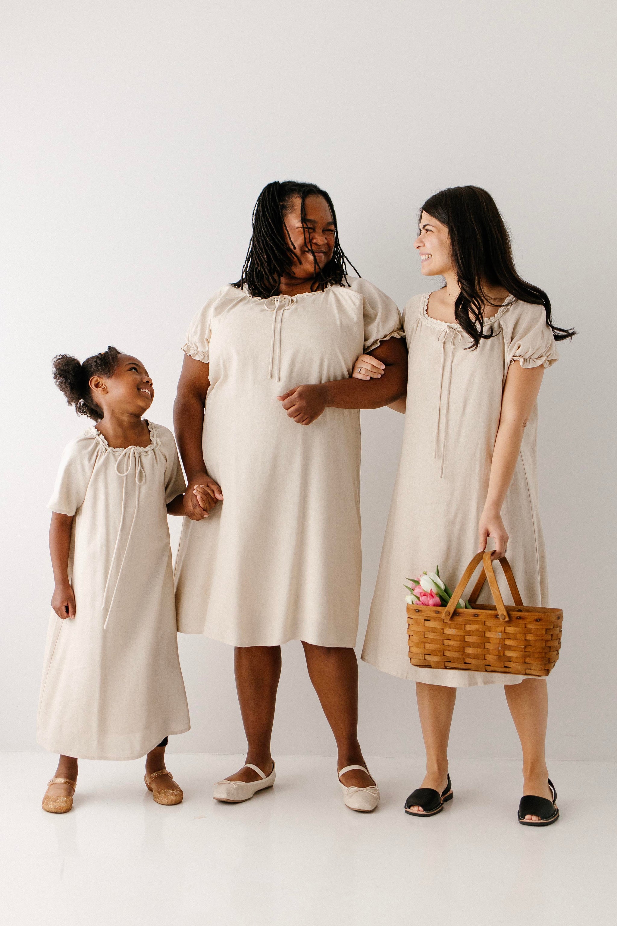 Jenna Lace Trim Peasant Dress Natural / 2X Jenna Lace Trim Peasant Dress Natural / 2X