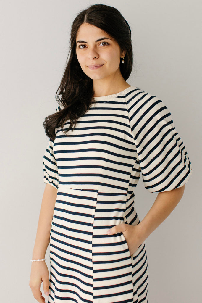 Brunswick Striped Fit & Flare Midi Dress – The Main Street Exchange