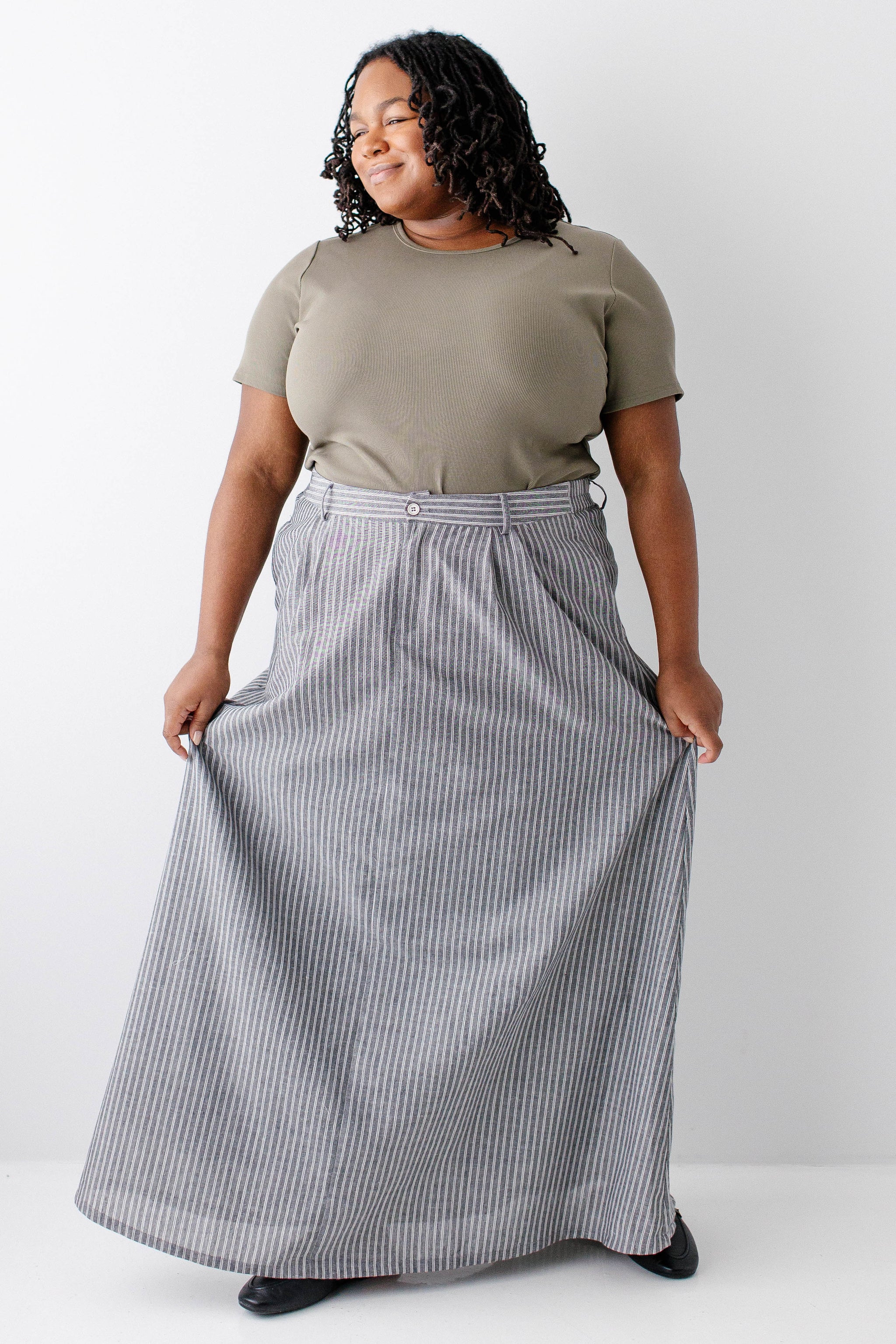 Beckett Pinstripe Maxi Skirt FINAL SALE – The Main Street Exchange