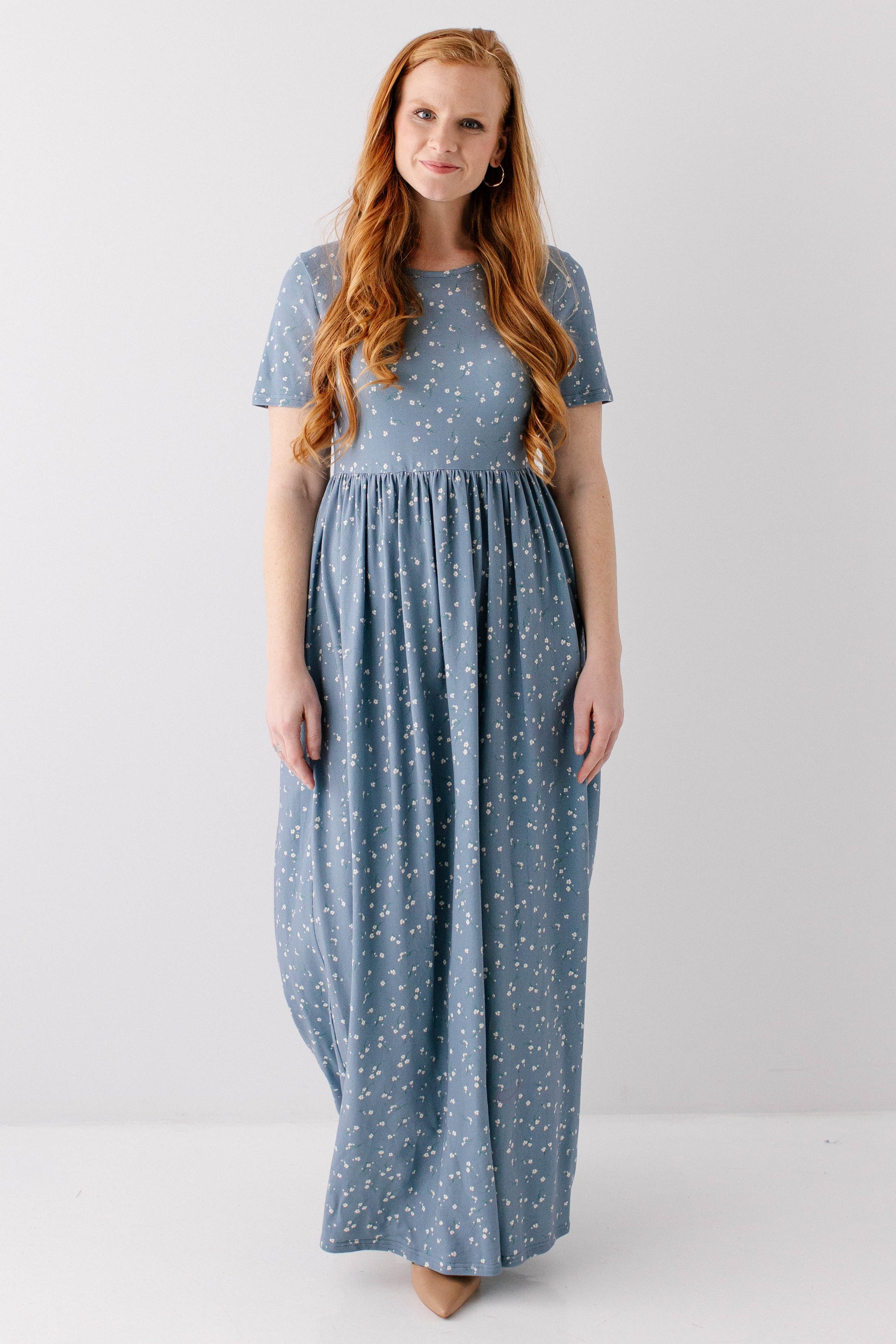 knee length dresses for ladies Modest Muslim Women's Soft Vintage Floral Maxi Dress