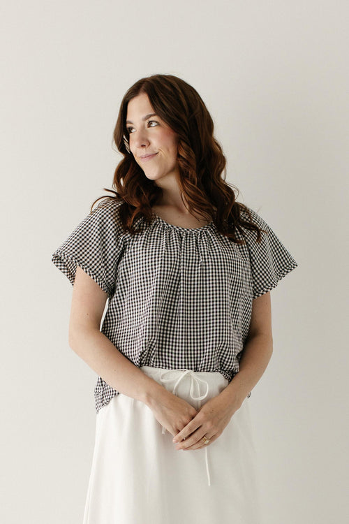 Memphis Gingham Cotton Blend Top