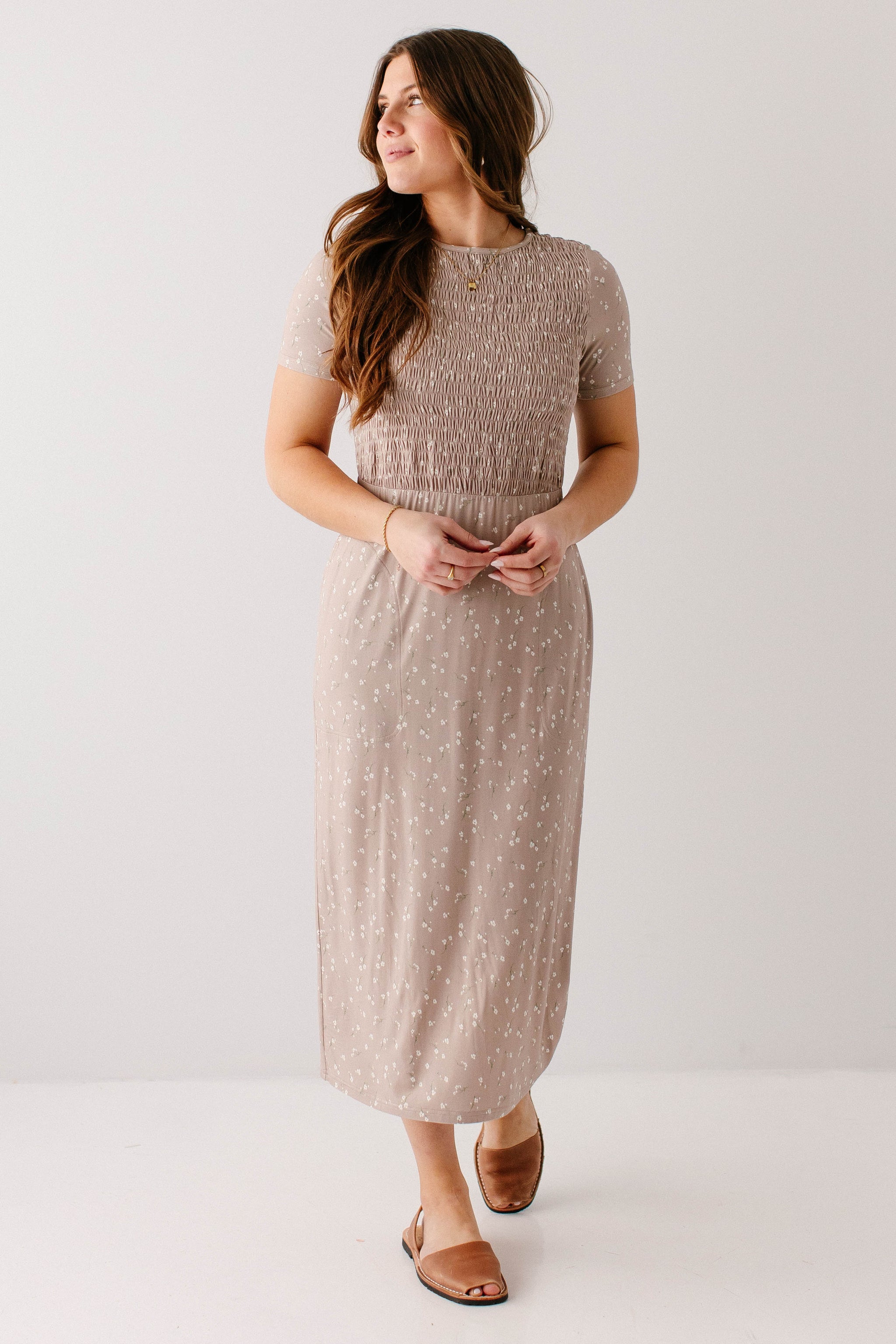 elegant modest maxi dress Women's Printed Panel Maxi Dress – Elegant Long Sleeve Modest Occasion –  FineLook main image 0