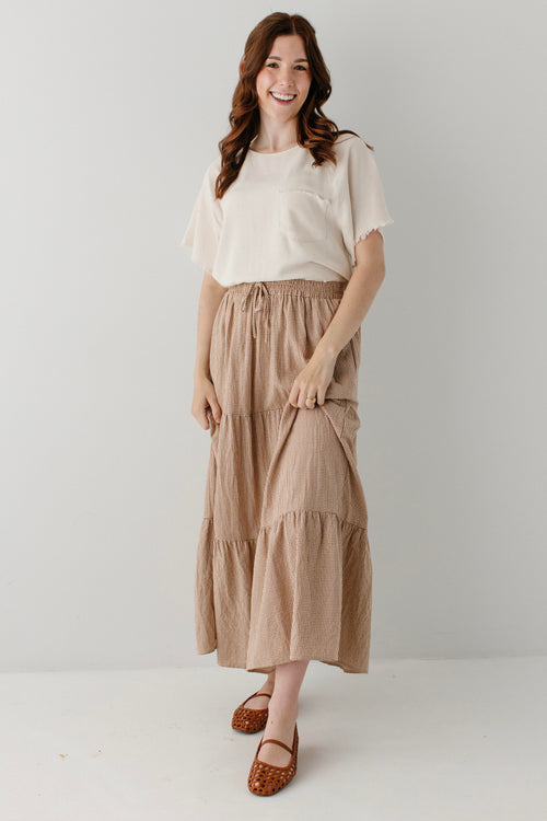 Chatham Cotton Gingham Tiered Maxi Skirt