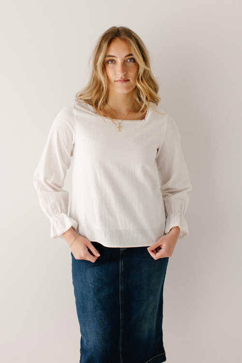 Belle Lace Trim Square Neck Top