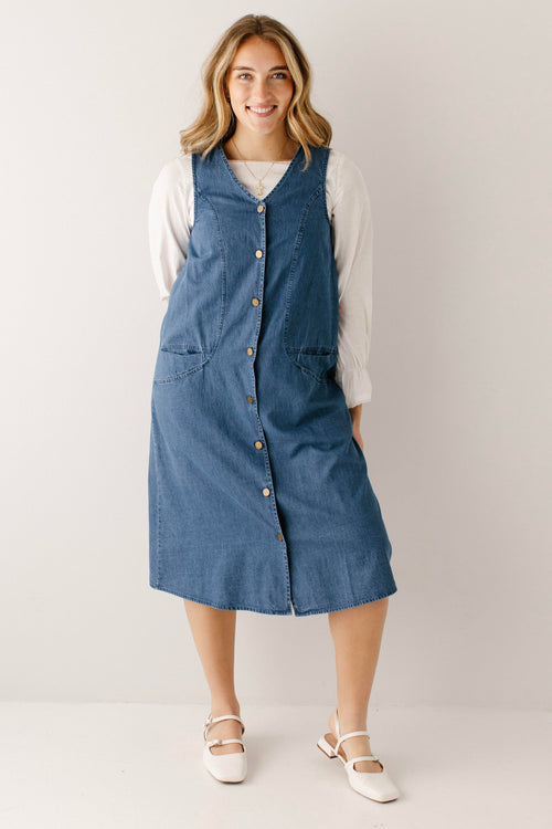 Peyton Button Down Chambray Jumper