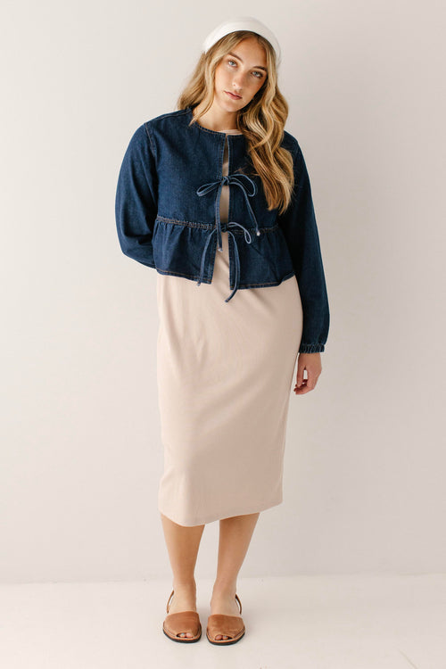 Constance Short Sleeve Ribbed Midi Dress