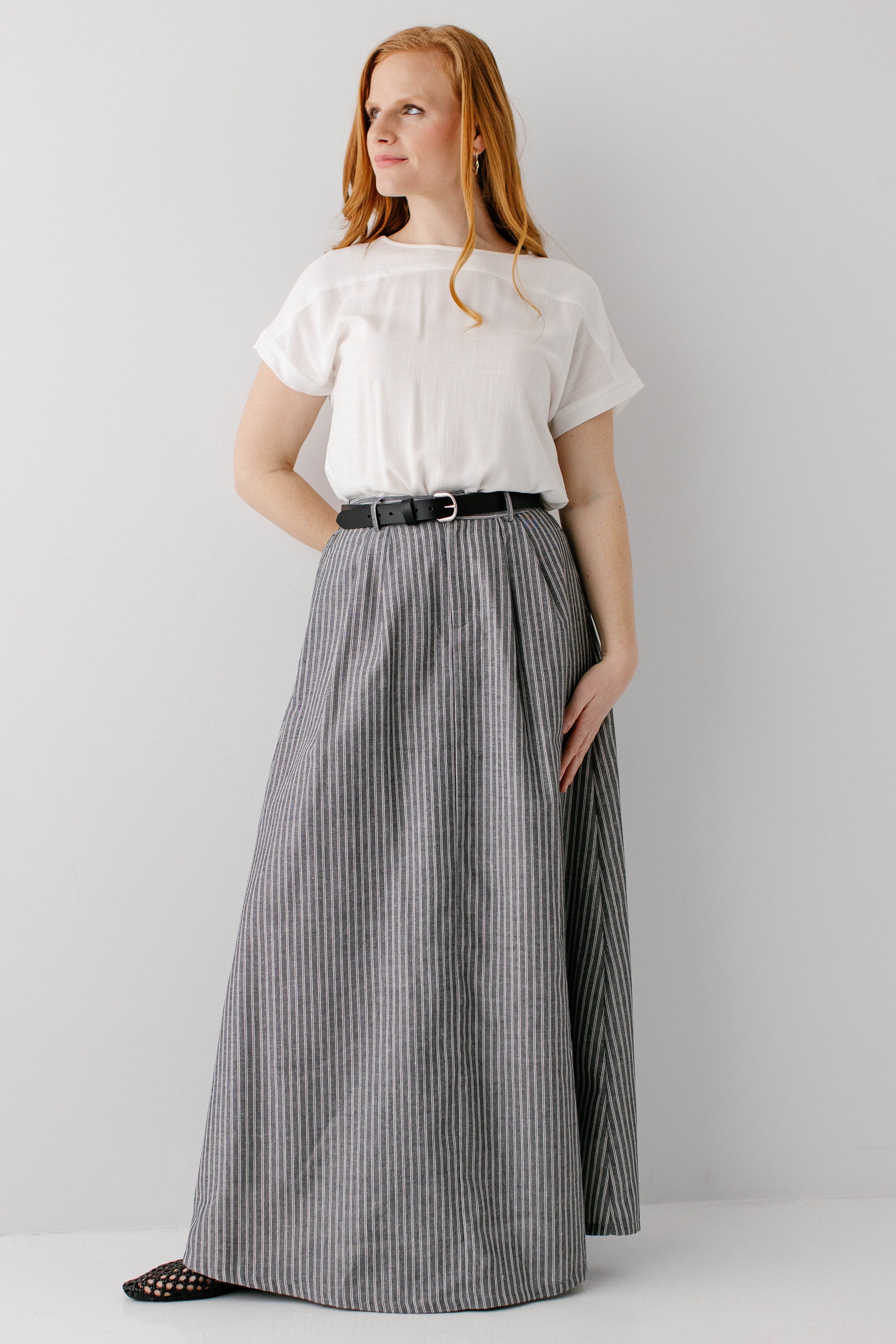 Beckett Pinstripe Maxi Skirt – The Main Street Exchange