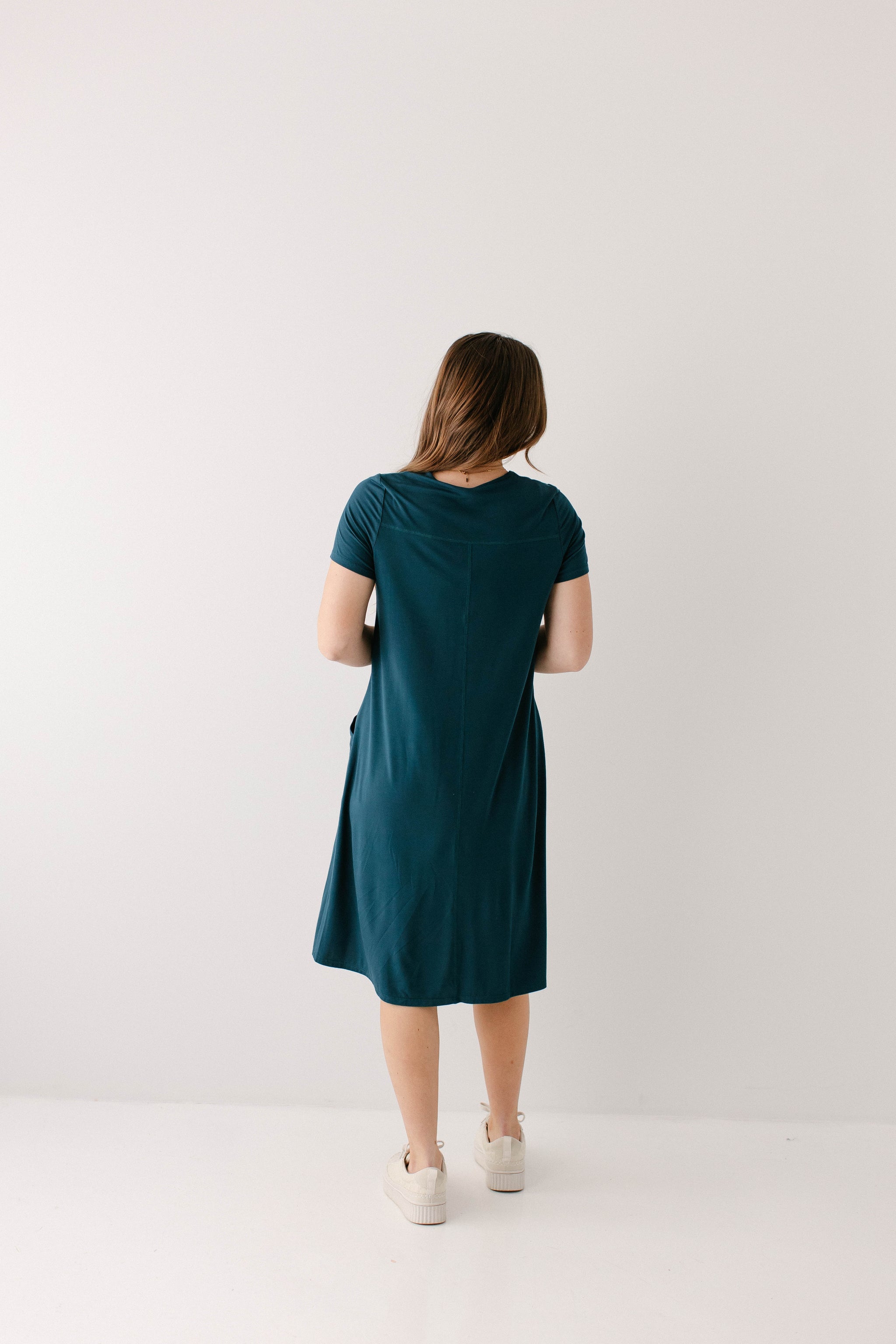 athletic midi dress Lexi Athletic Midi Dress Deep Teal Blue / 3X
