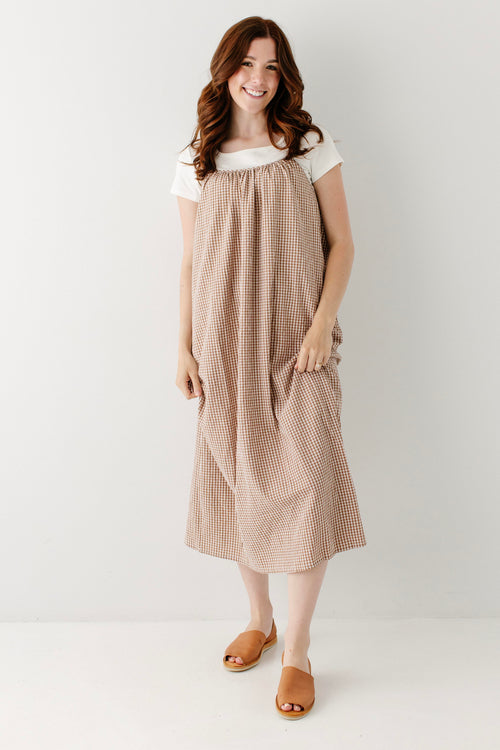 Sedona Gingham Cami Midi Dress
