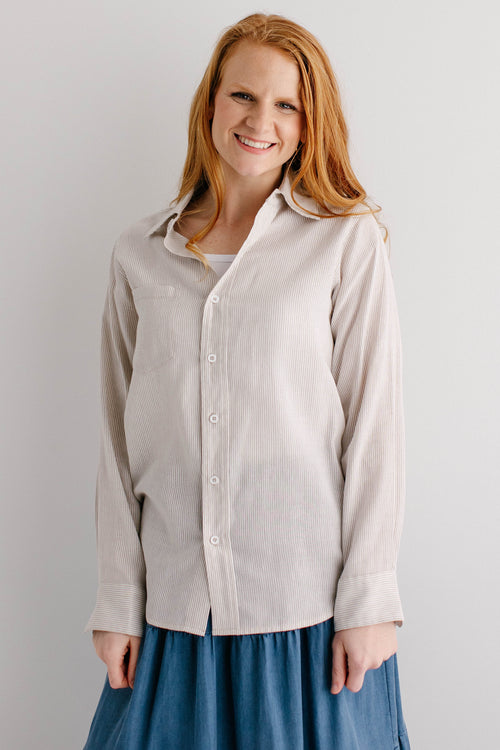 'Jack' Pinstripe Button Down Top