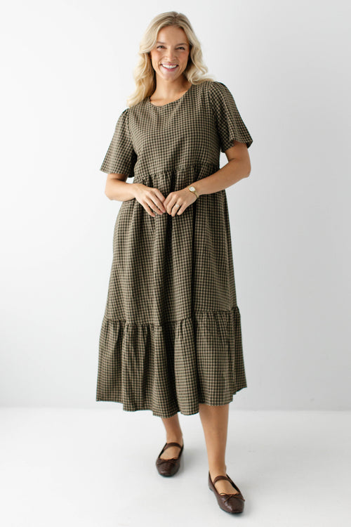 Bronte Gingham Midi Dress
