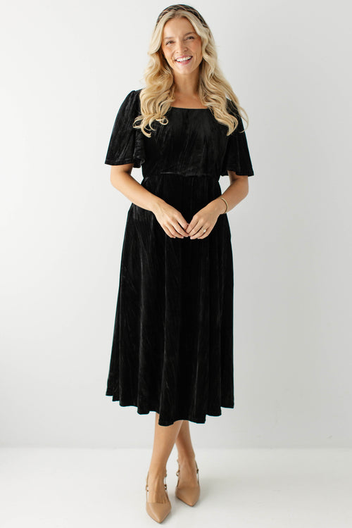 Symphony Crushed Velvet Midi Dress
