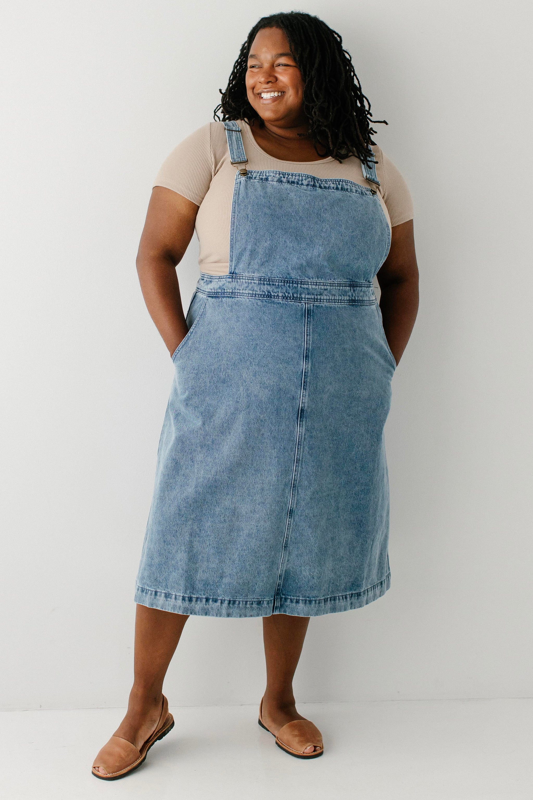 denim overall dress knee length Bailey Denim Overall Dress – The Main Street Exchange
