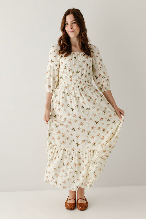 Montgomery Square Neck Floral Gauze Maxi Dress