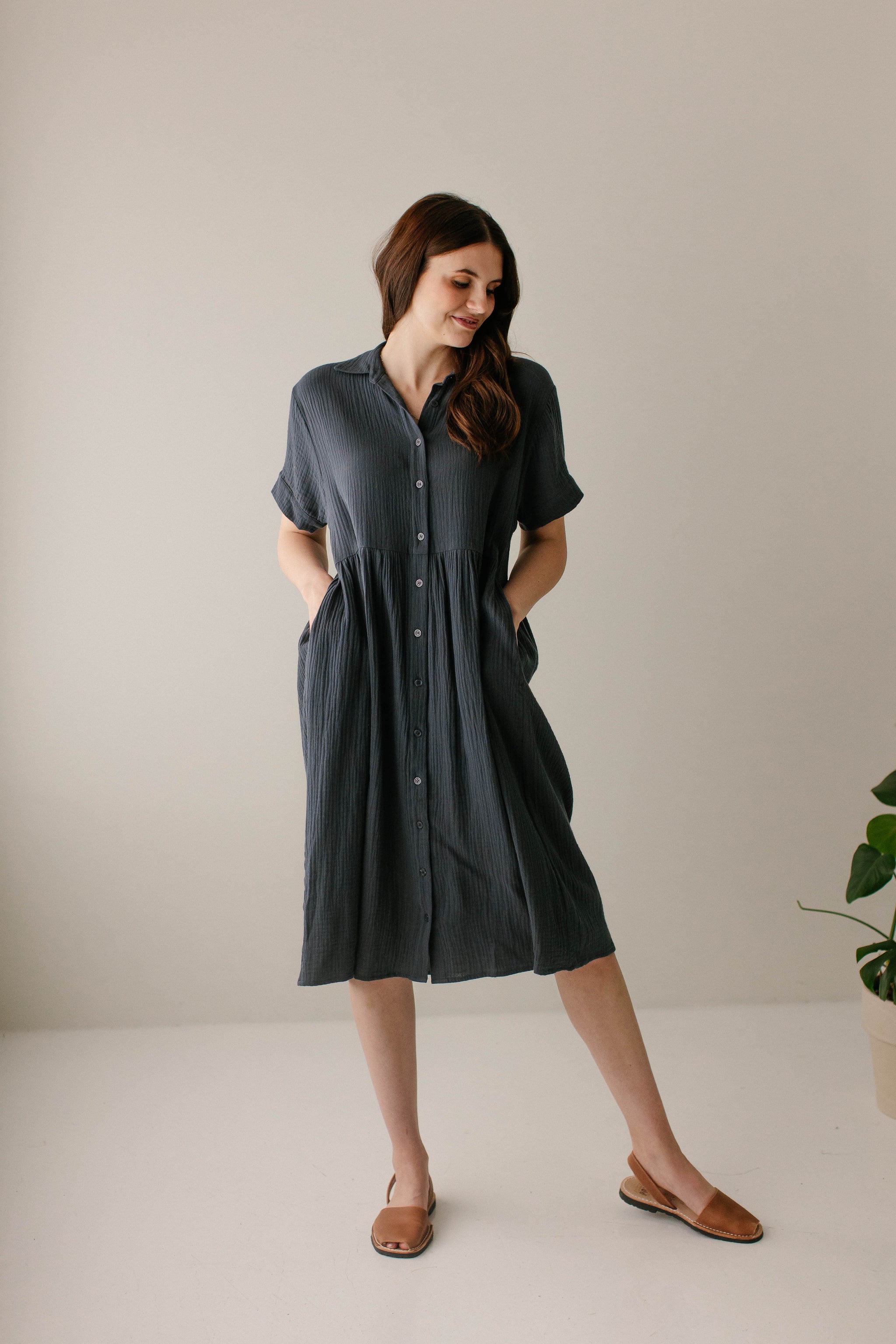 Lisa' Cotton Gauze Shirtdress FINAL SALE – The Main Street