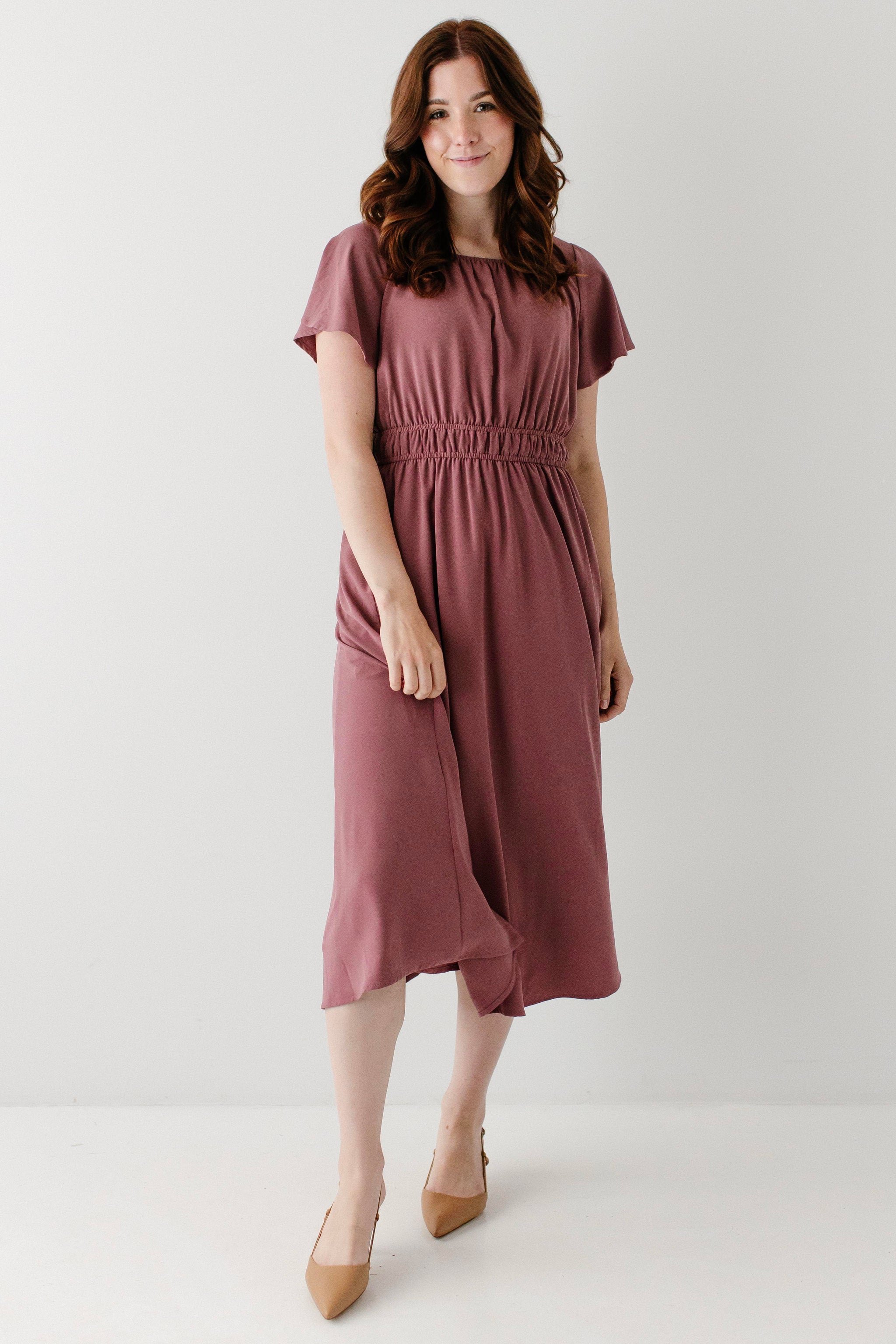 modest dresses for women Front Split Simple A-line Lace Prom Dresses Party Prom Gowns Brown background with dainty white floral Our bestselling Bella fit No additional layering required Modest knee and maxi length Back zipper 100% Polyester Care instructions Blue Modest Dress For Women