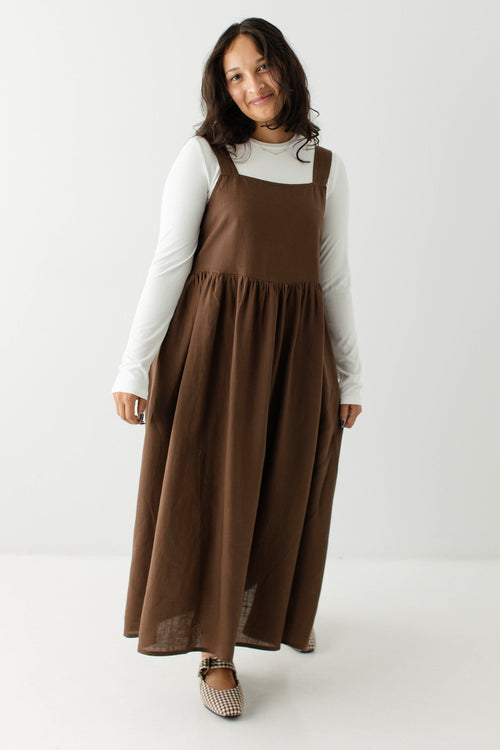 Hazel Tencel Blend Pinafore Dress
