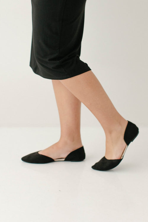 Rollasole D'Orsay Flats in Black