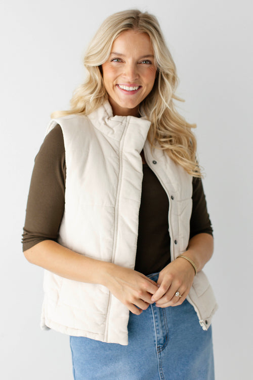 Leigh Corduroy Puffer Vest