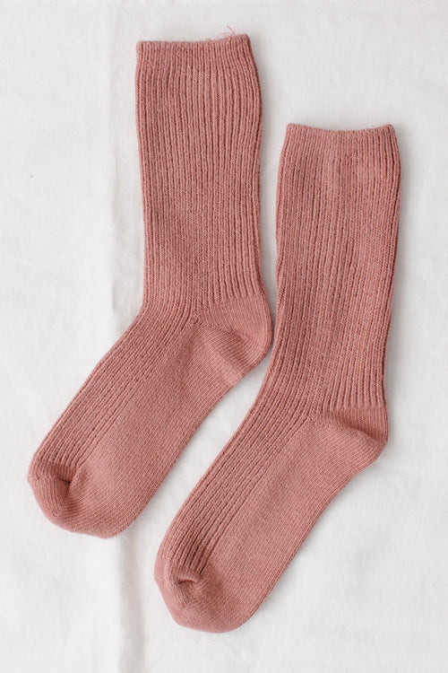 Cotton Blend Long Ribbed Socks