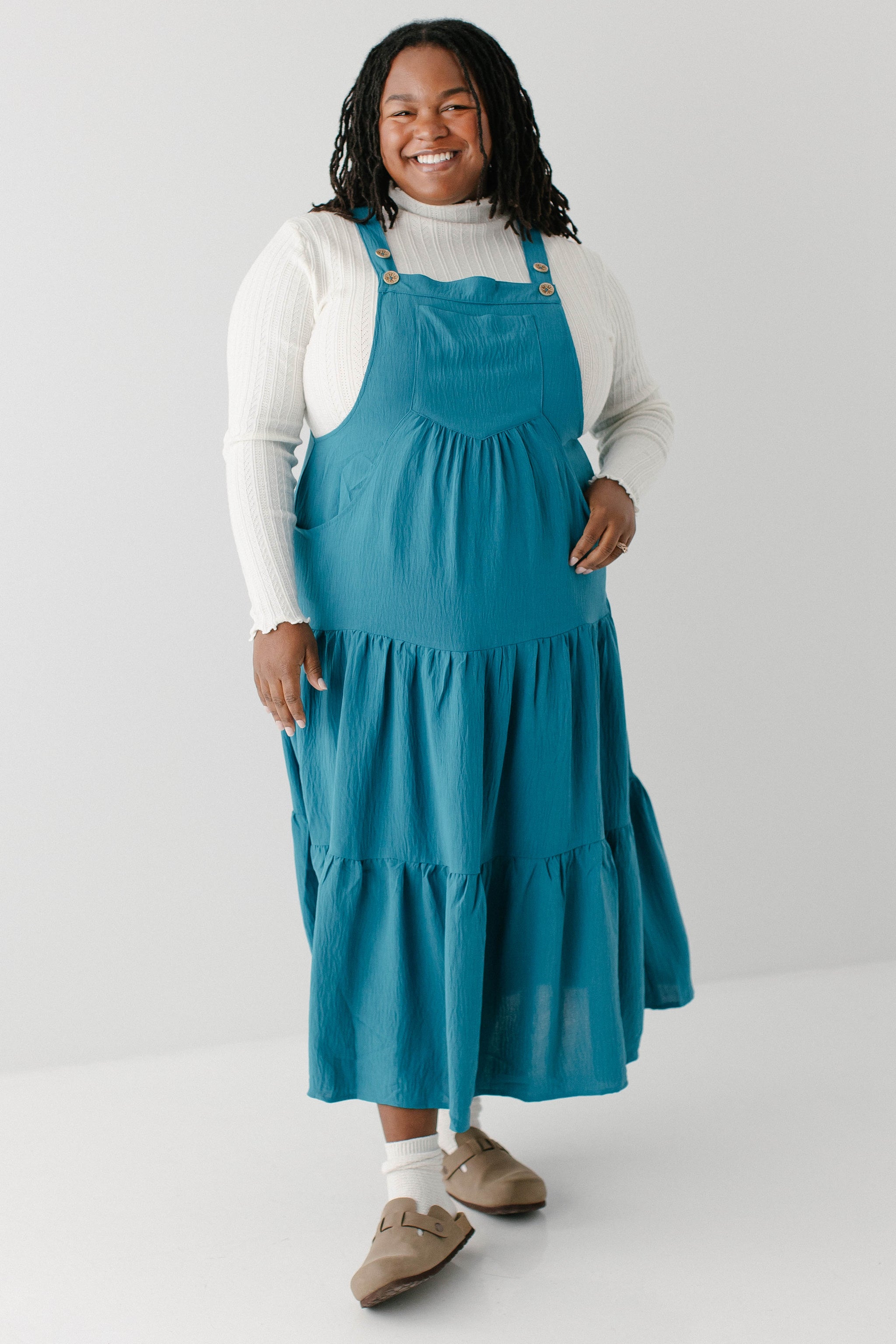 Plus 'Jasmyn' Tiered Pinafore Dress – The Main Street Exchange