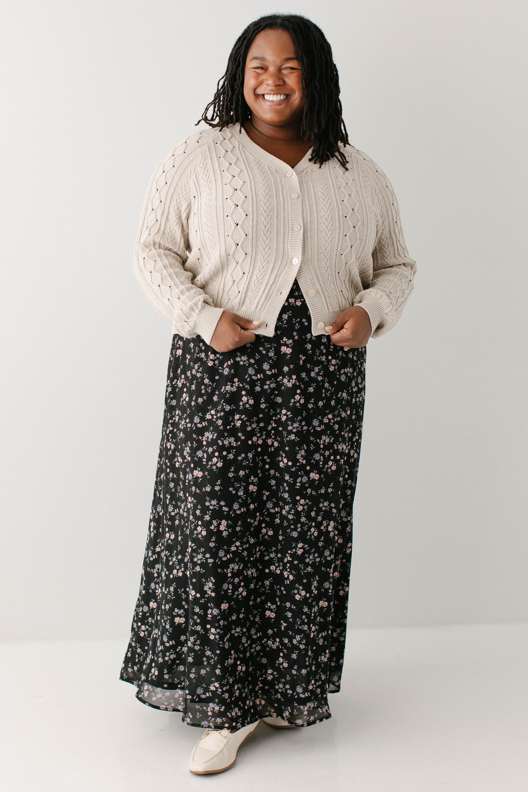 Penelope Cable Knit Cotton Cardigan FINAL SALE – The Main Street