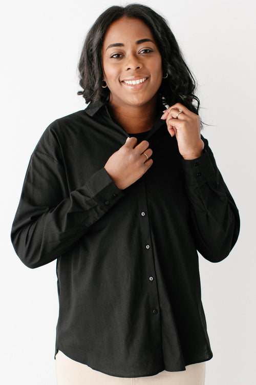 'Cole' Relaxed Collared Button Down Top