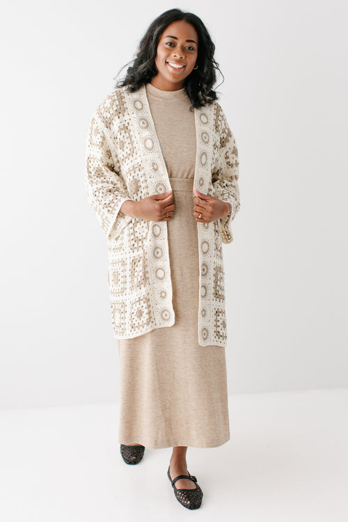 'Shantae' Open Knit Crochet Cardigan
