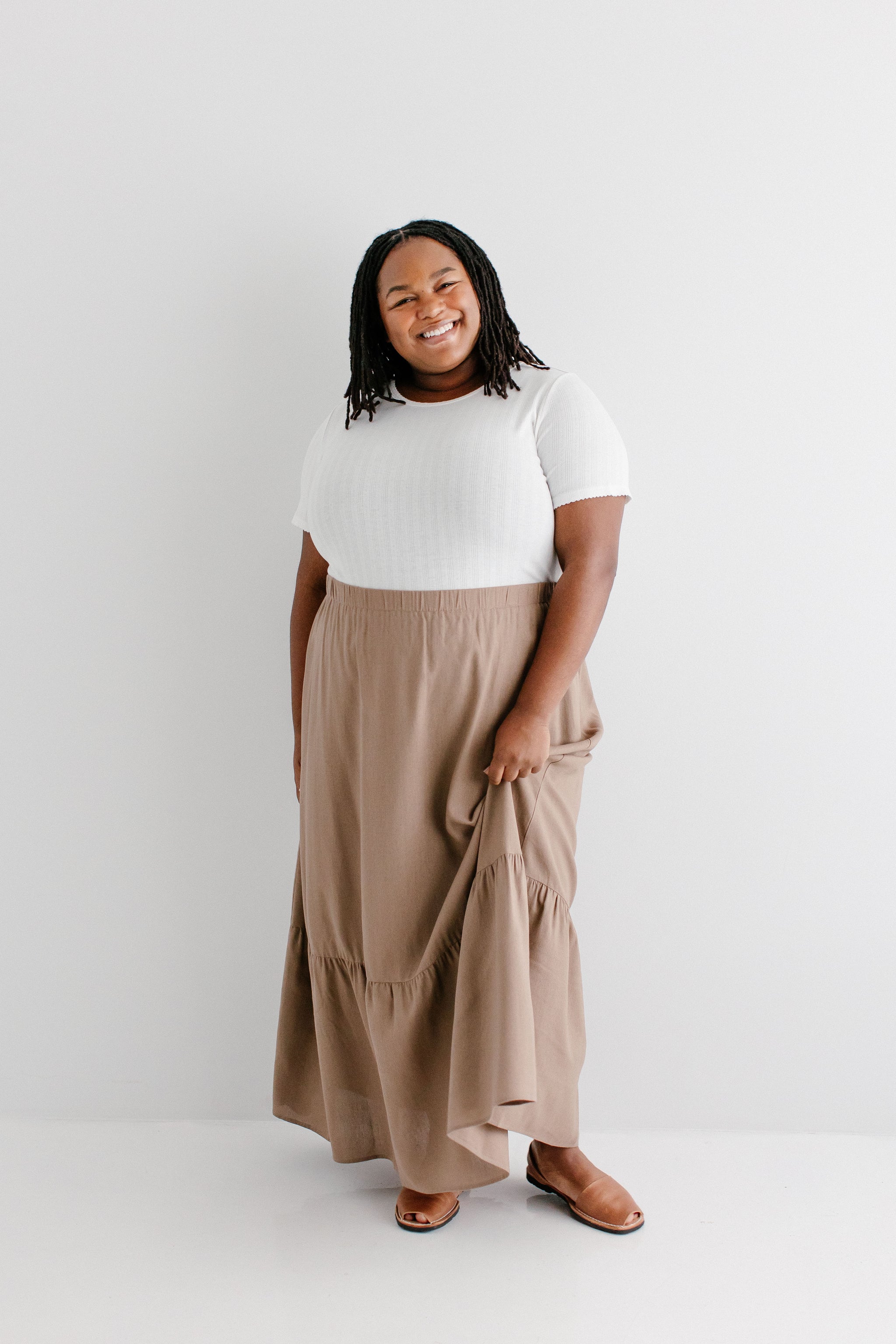 Tessa Linen Blend Ruffle Hem Maxi Skirt – The Main Street Exchange
