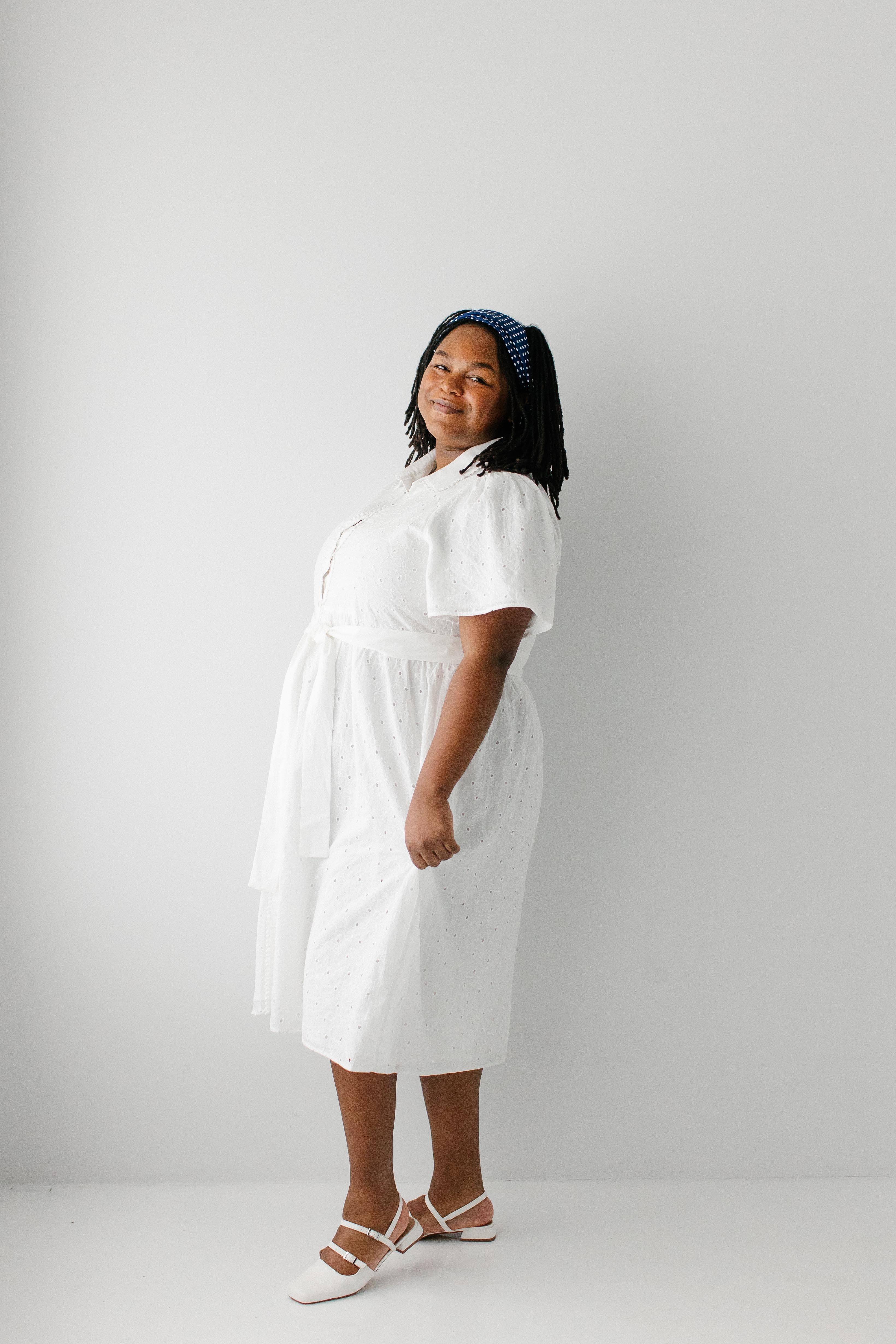 Colette Collared Eyelet Midi Dress The Main Street Exchange Colette Collared Eyelet Midi Dress The Main Street Exchange