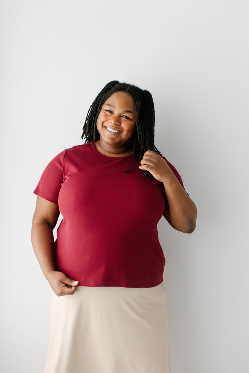 'Shelly' Short Sleeve Ribbed Top