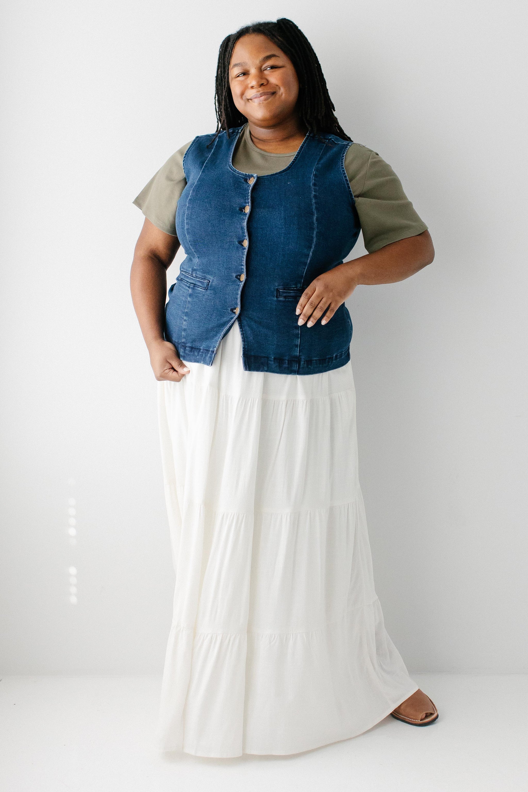 TENDERLOIN DENIM VEST Mサイズ Evyona Stretch Denim Vest – The Main Street Exchange