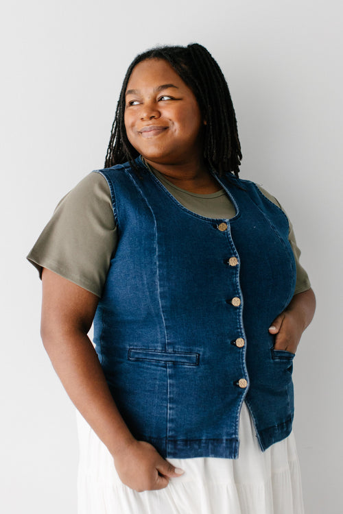 'Evyona' Stretch Denim Vest