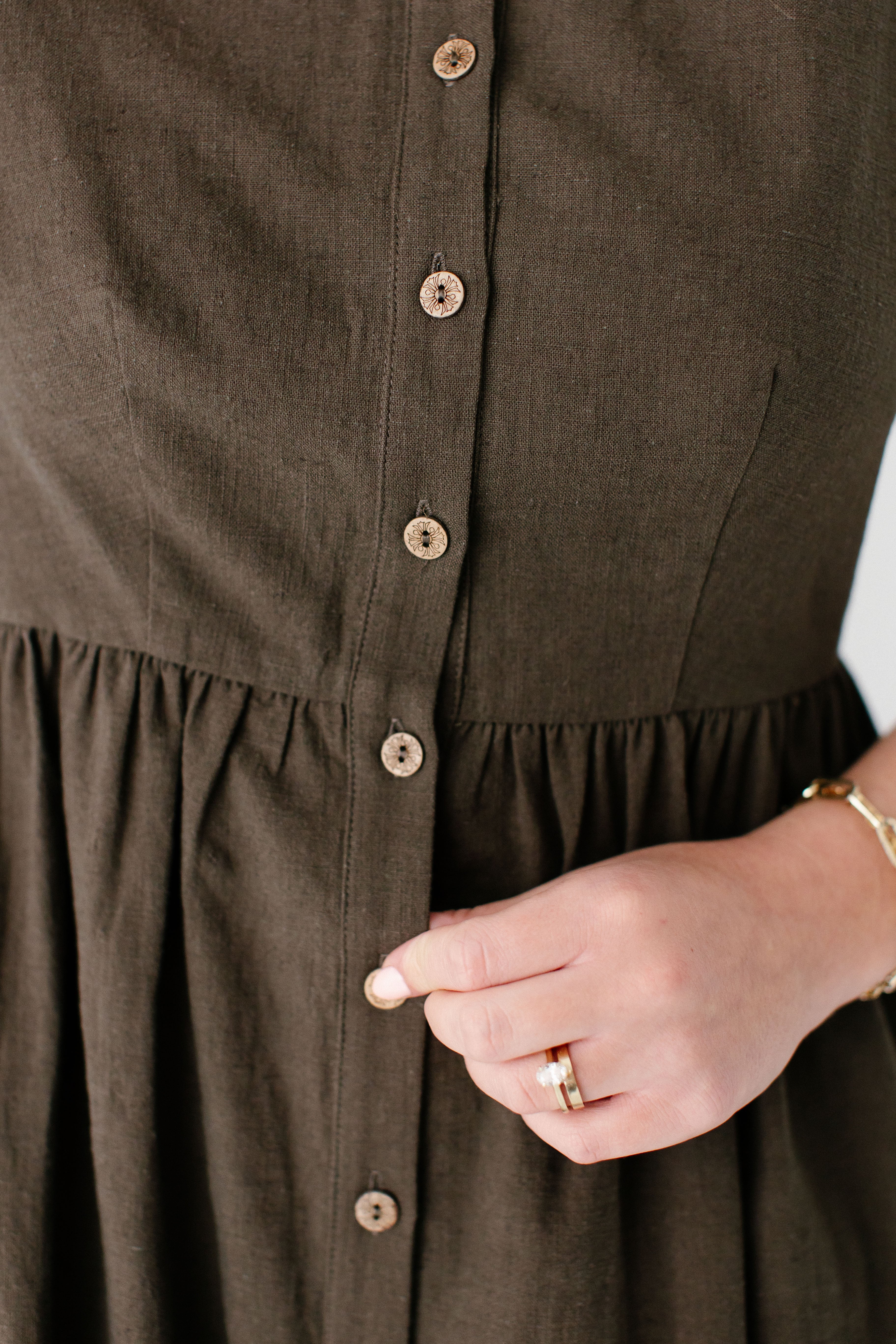Adeline Button Down A-Line Midi Dress FINAL SALE – The Main Street Exchange