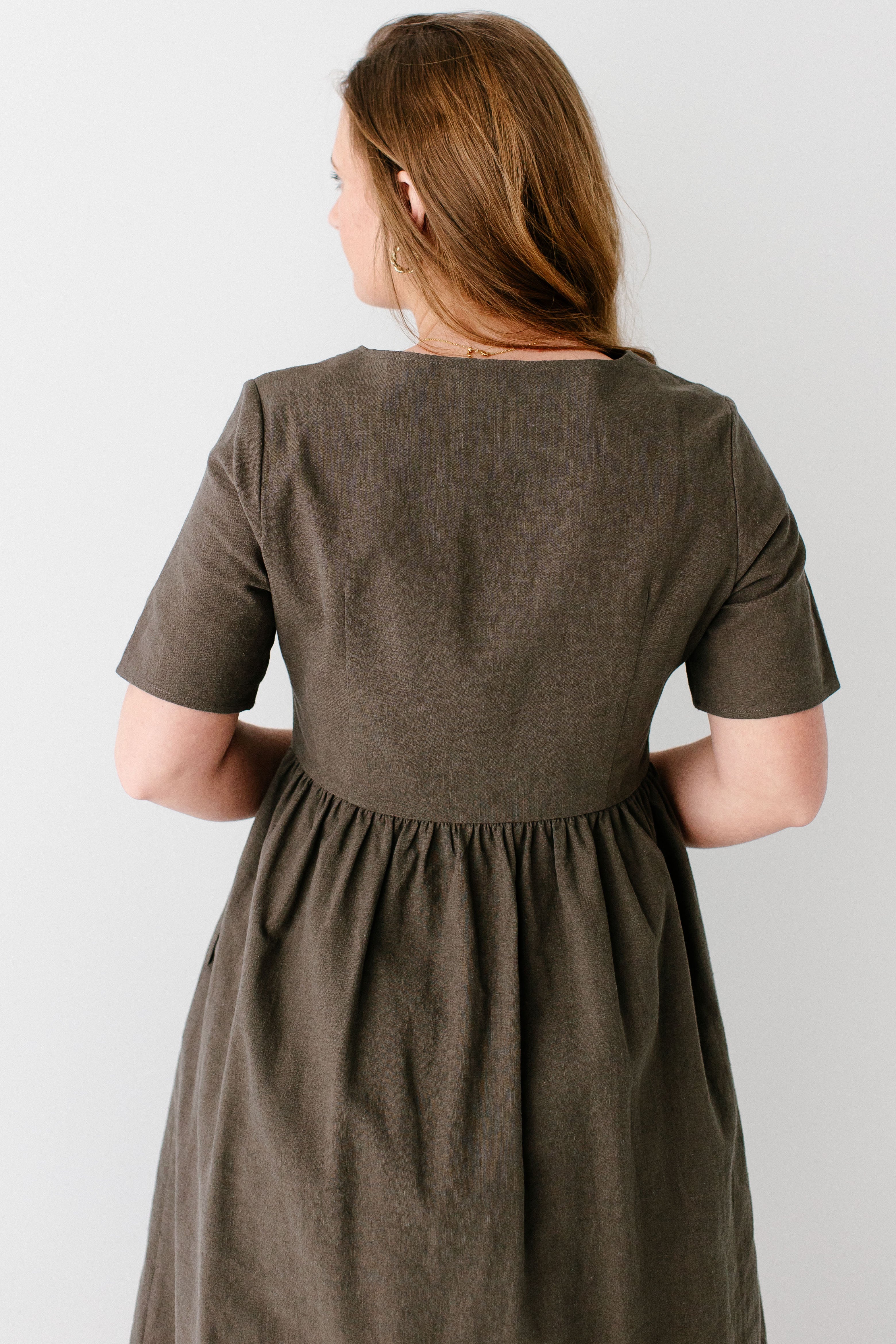 Adeline Button Down A-Line Midi Dress FINAL SALE – The Main Street Exchange
