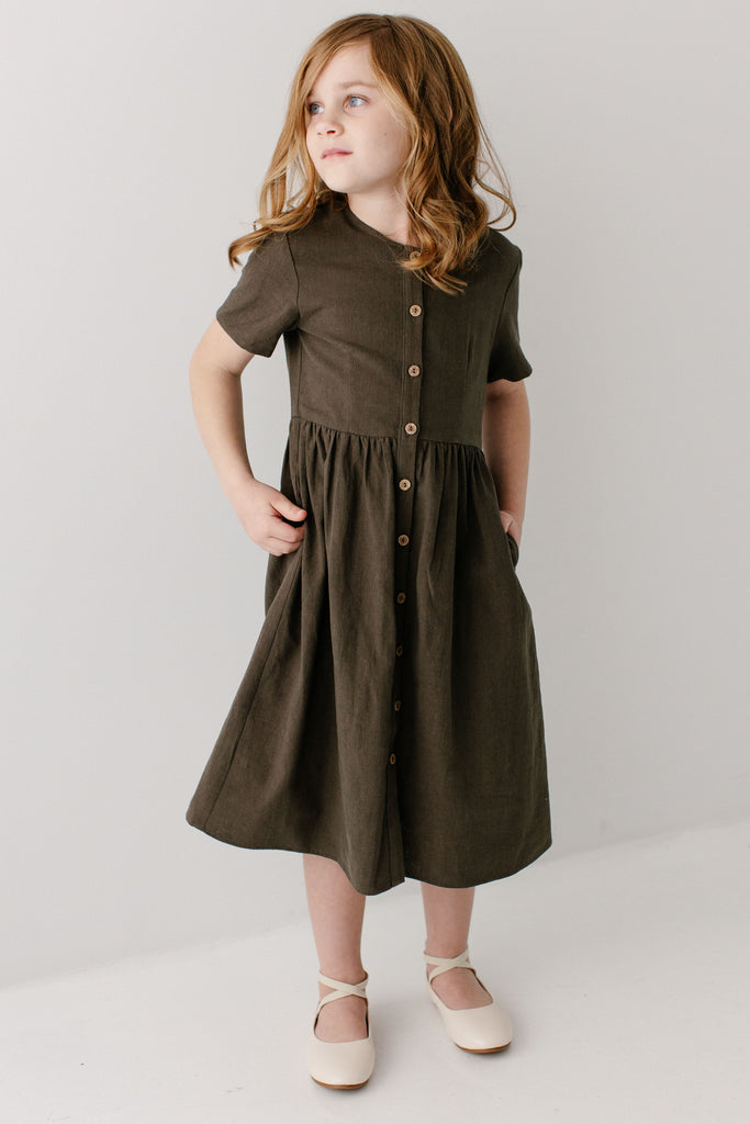 Adeline Girl Button Down A-Line Dress FINAL SALE – The Main Street Exchange