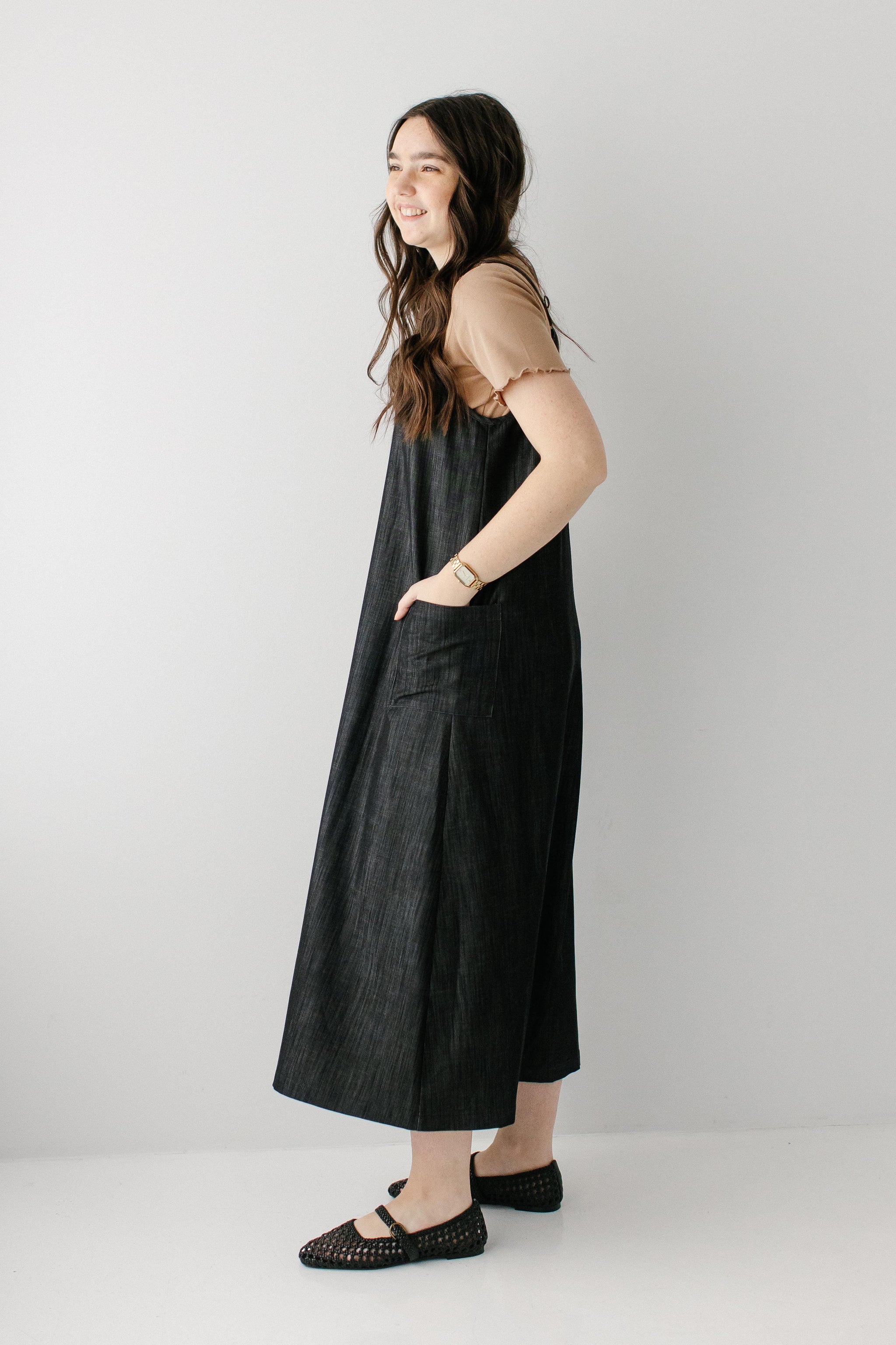 overall maxi dress Nyall Overall Maxi Dress Washed Black / M