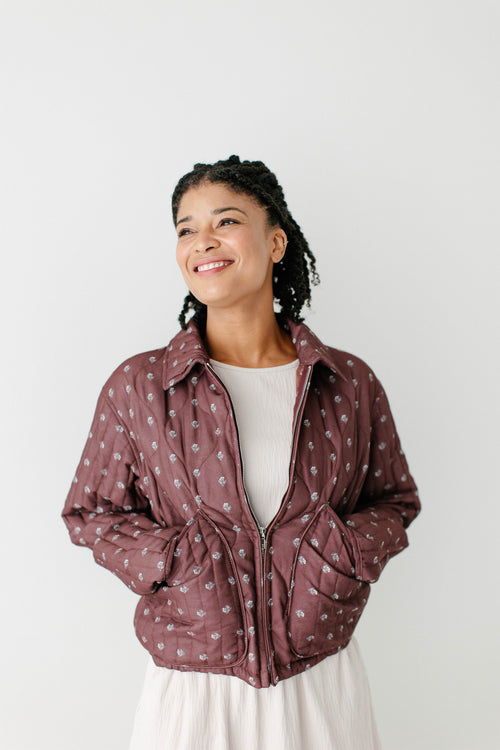 'Carlissa' Vintage Floral Quilted Jacket