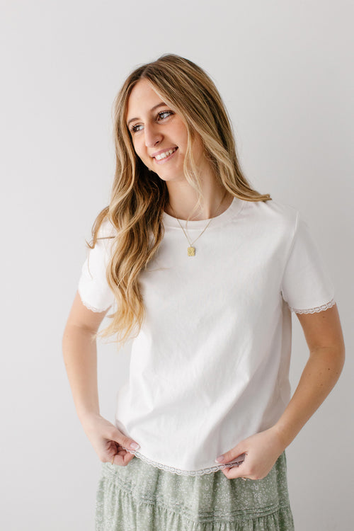 'Swann' Lace Edge Classic Top