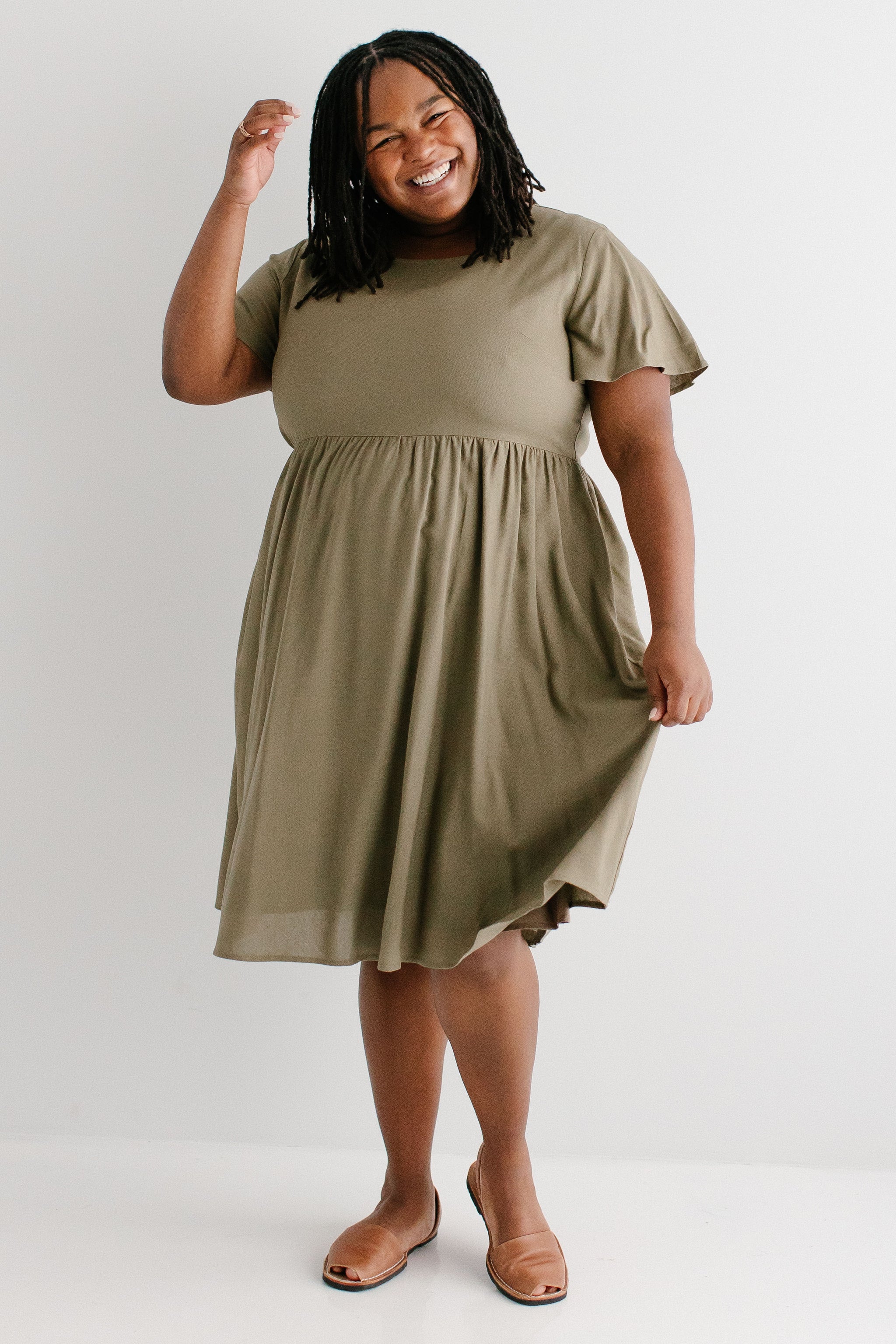 Savannah Square Neck Knee Length Dress FINAL SALE – The Main