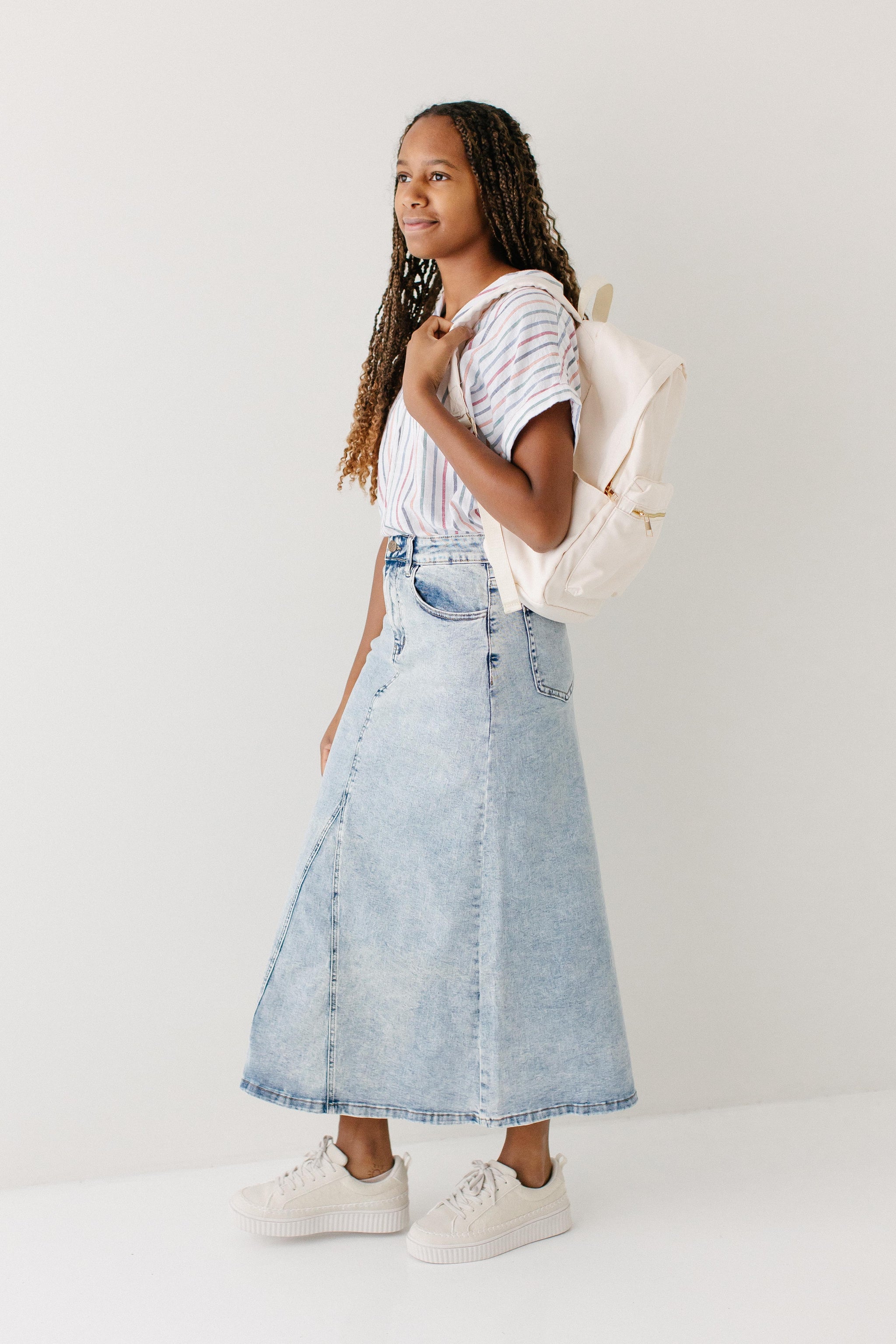 denim skirt dress Brooklyn Stretch Denim Maxi Skirt in Vintage Wash – The Main Street Exchange