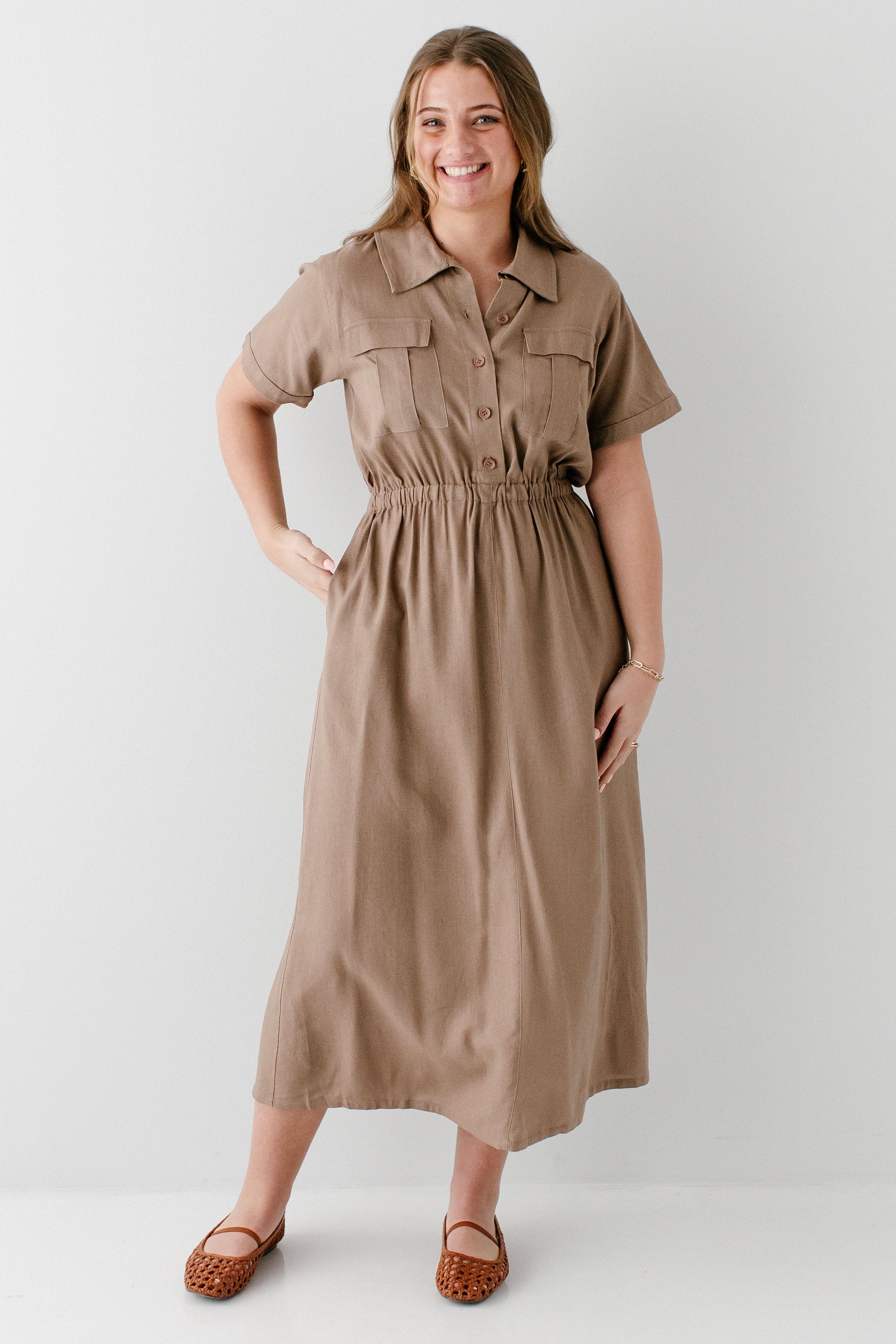 maxi utility dress Cotton Canvas Utility Pocket Maxi Dress