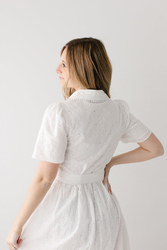 Colette Collared Eyelet Midi Dress The Main Street Exchange Colette Collared Eyelet Midi Dress The Main Street Exchange