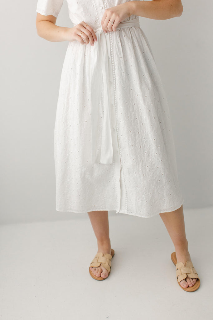 Colette Collared Eyelet Midi Dress The Main Street Exchange Colette Collared Eyelet Midi Dress The Main Street Exchange